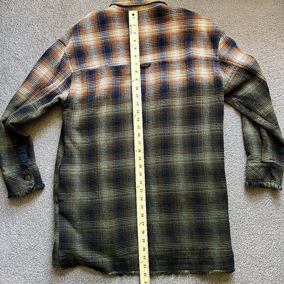 We the Free Anneli Plaid Shirt Jacket Shacket Tobacco Ombre Free People | Sz M - Picture 4 of 15